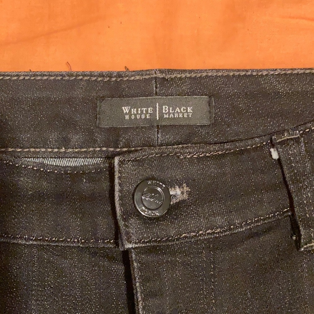White House Black Market Straight Leg Black Denim Pants